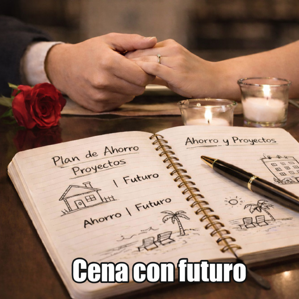 Cena romántica para diseñar nuestro primer año de hogar